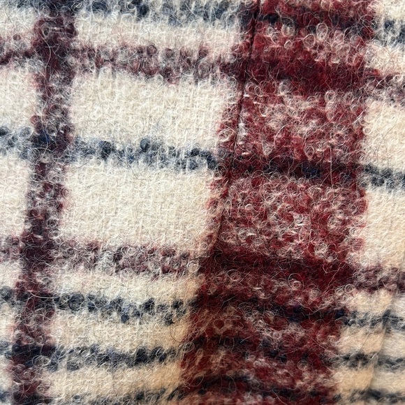 10 Crosby Derek Lam Burgundy and Cream Plaid Blazer - Picture 7 of 8